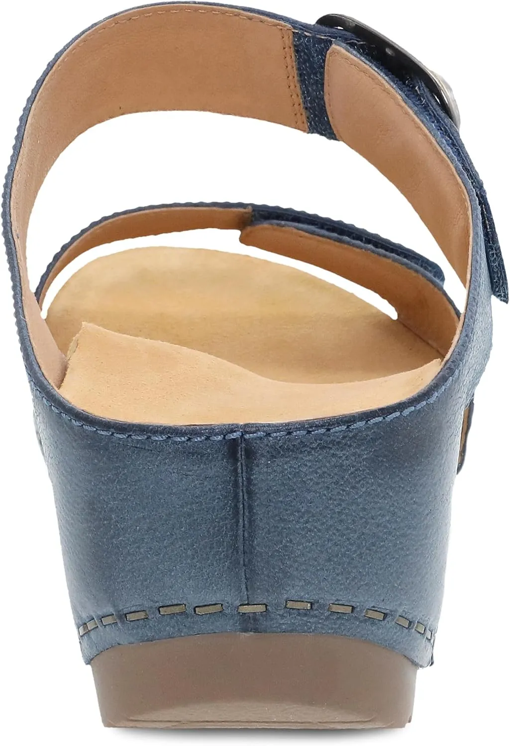 Dansko Tanya Slip-On Wedge Sandal for Women – Cushioned, Contoured Footbed for All-Day Comfort and Support – Hook & Loop Strap with Buckle Detail – Lightweight Rubber Outsole