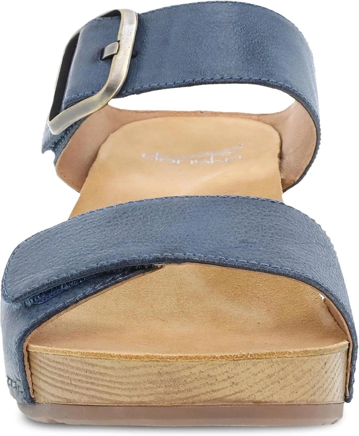Dansko Tanya Slip-On Wedge Sandal for Women – Cushioned, Contoured Footbed for All-Day Comfort and Support – Hook & Loop Strap with Buckle Detail – Lightweight Rubber Outsole