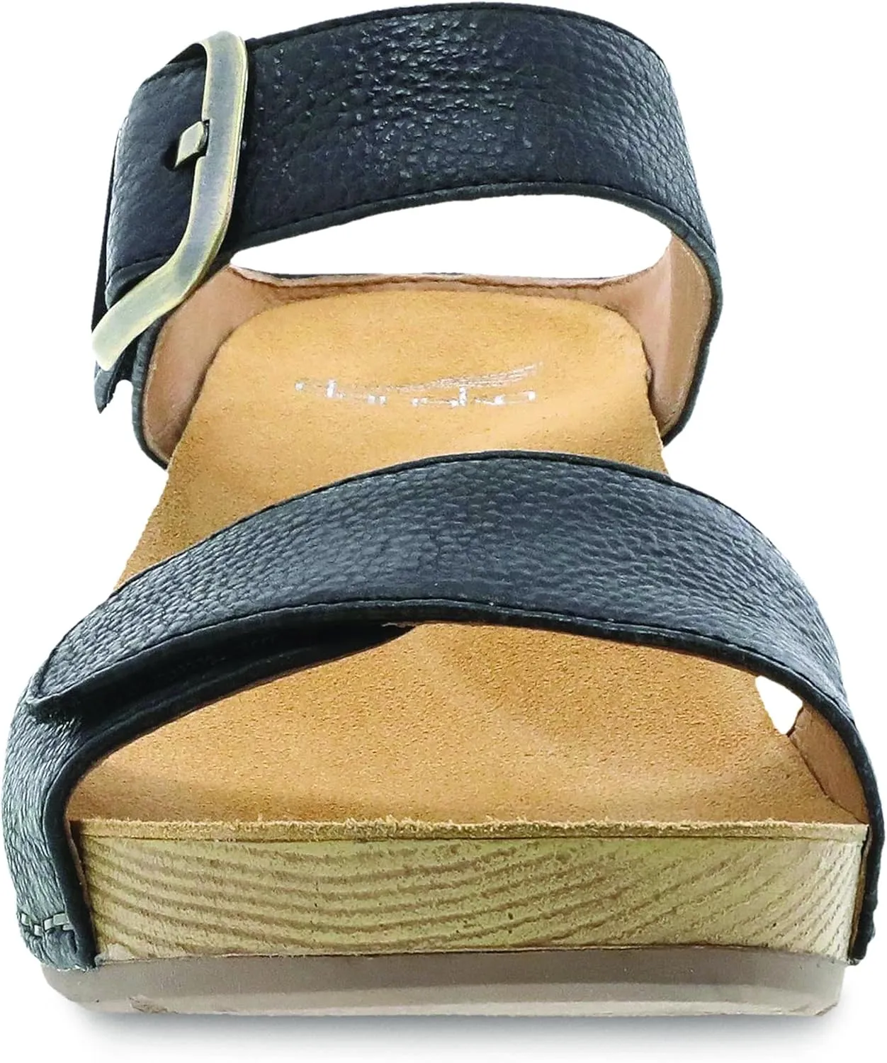 Dansko Tanya Slip-On Wedge Sandal for Women – Cushioned, Contoured Footbed for All-Day Comfort and Support – Hook & Loop Strap with Buckle Detail – Lightweight Rubber Outsole