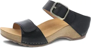 Dansko Tanya Slip-On Wedge Sandal for Women – Cushioned, Contoured Footbed for All-Day Comfort and Support – Hook & Loop Strap with Buckle Detail – Lightweight Rubber Outsole