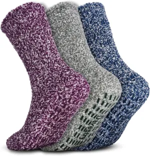 Daventry Thick Fuzzy Grippy Socks for Women and Men | Slipper Socks for Women | No Slip Non Skid Grip