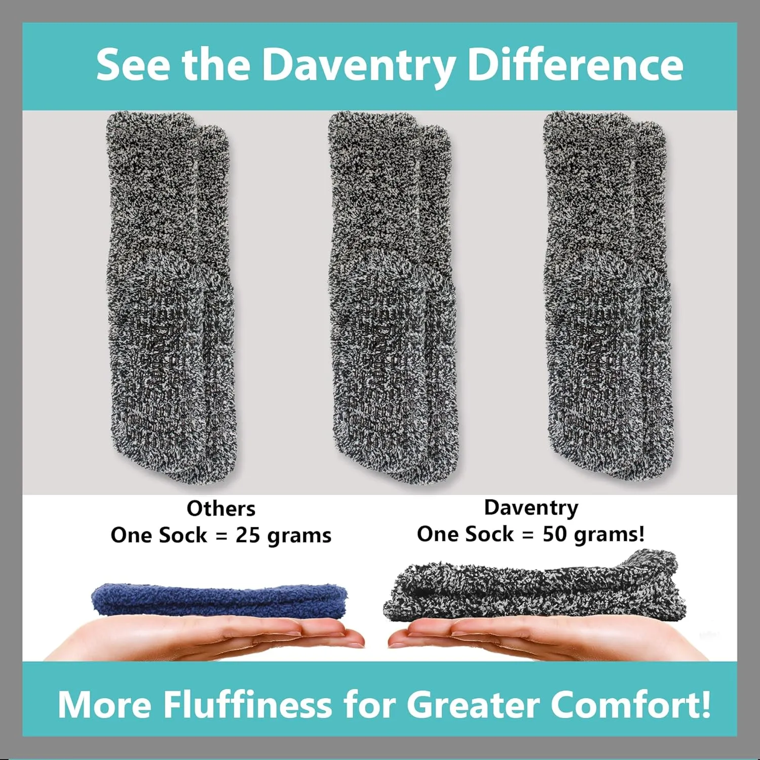 Daventry Thick Fuzzy Grippy Socks for Women and Men | Slipper Socks for Women | No Slip Non Skid Grip