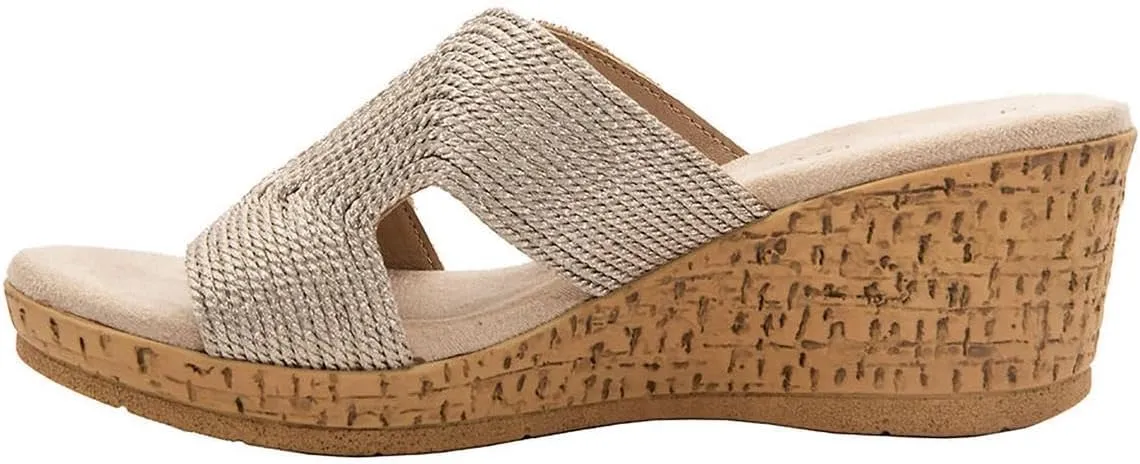David Tate Womens Vibe Braided Slide Sandals