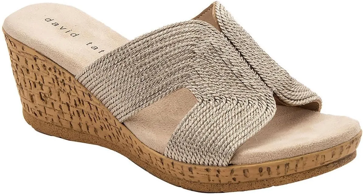 David Tate Womens Vibe Braided Slide Sandals