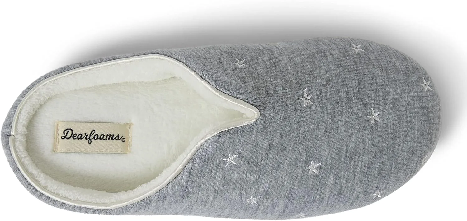 Dearfoams Women's Dori Cozy Jersey Notch Clog Slipper