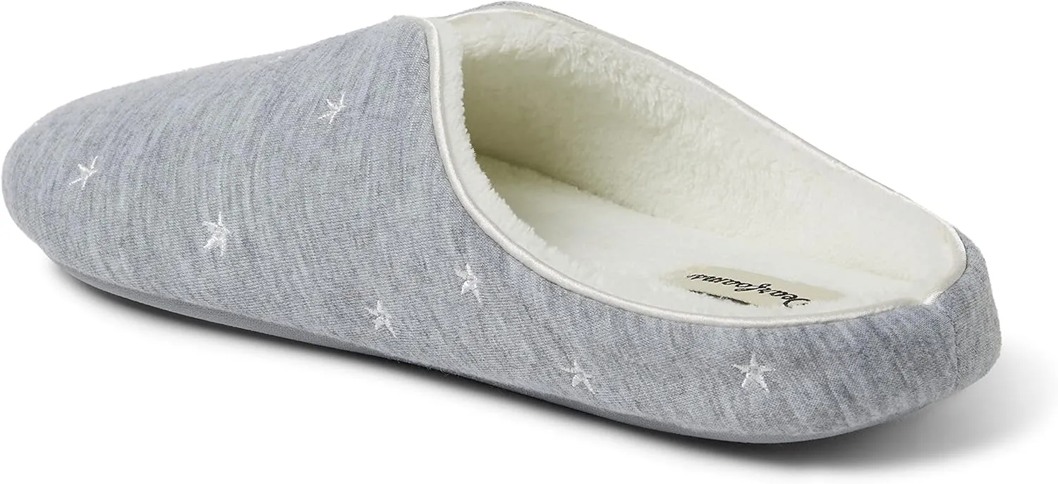 Dearfoams Women's Dori Cozy Jersey Notch Clog Slipper