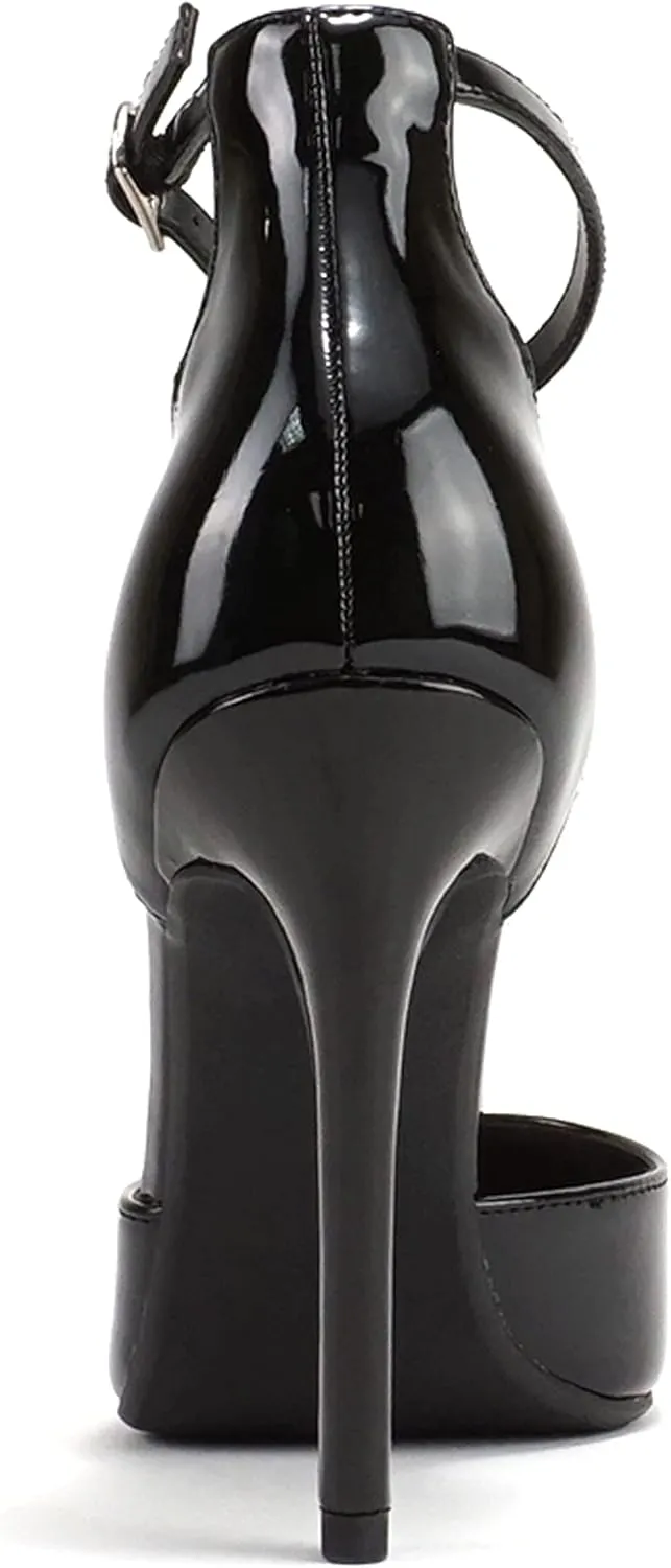 Delicious “ANYA” ~ Women Pointed Toe Closed Back Counter T-Strap Stiletto High Heel Pump Shoe