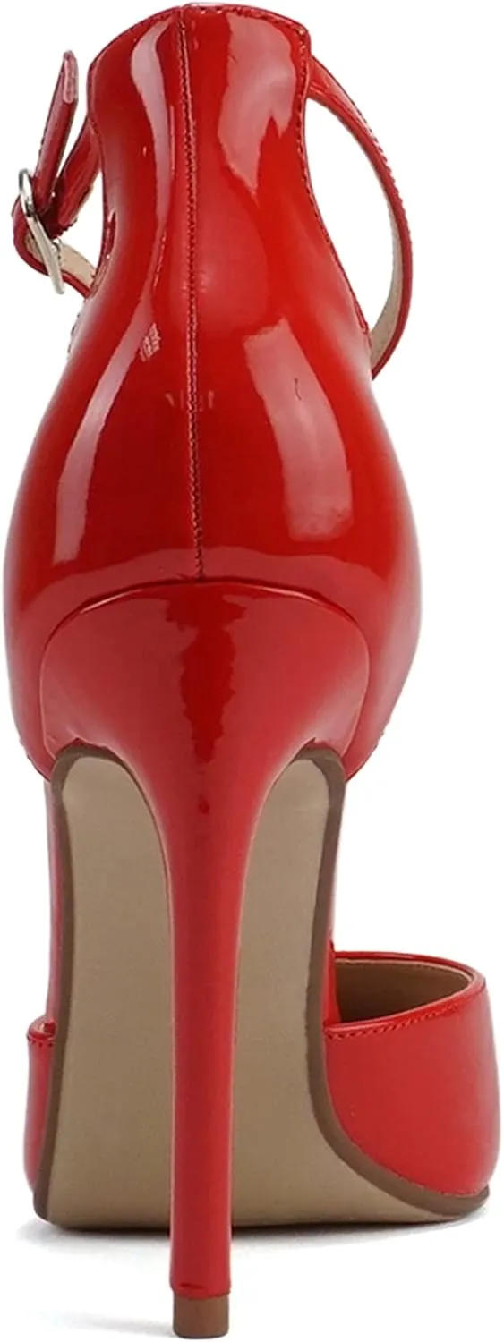Delicious “ANYA” ~ Women Pointed Toe Closed Back Counter T-Strap Stiletto High Heel Pump Shoe