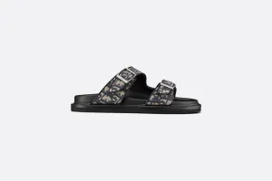 Dior Aqua Sandal • Beige and Black Dior Oblique Jacquard