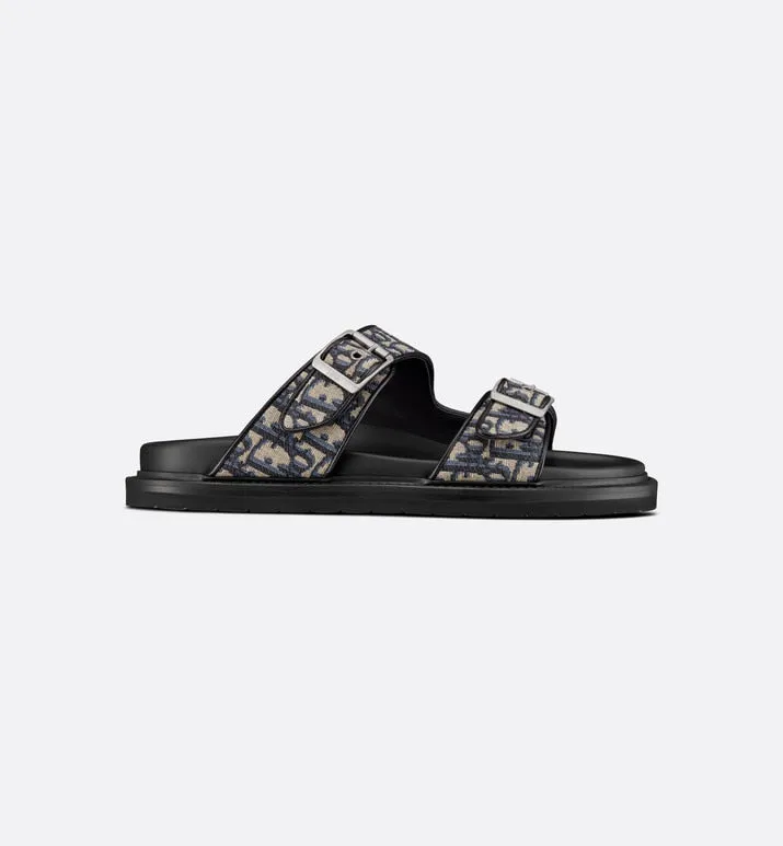 Dior Aqua Sandal • Beige and Black Dior Oblique Jacquard
