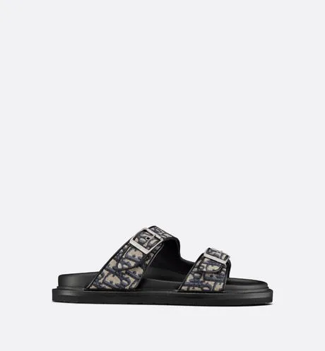 Dior Aqua Sandal • Beige and Black Dior Oblique Jacquard
