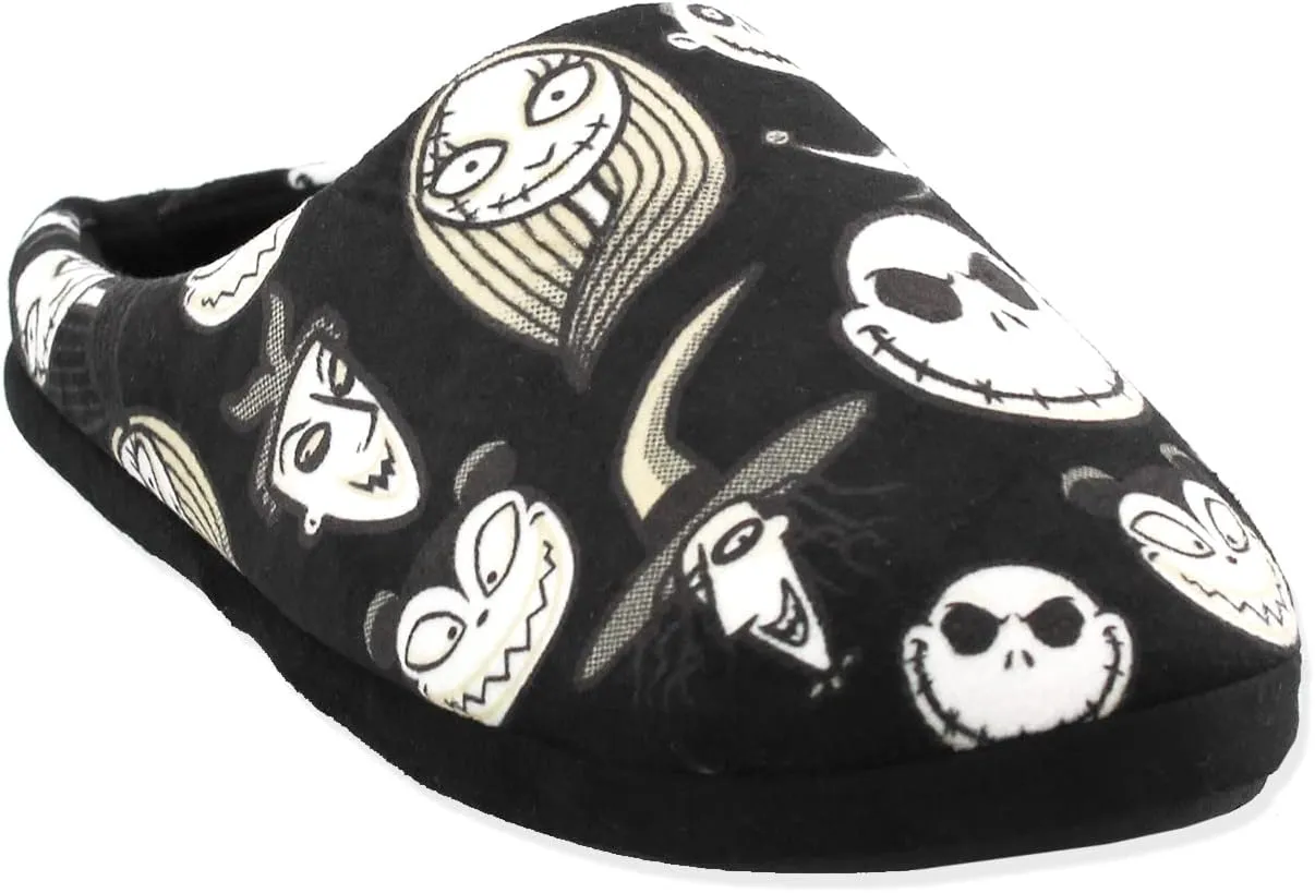 Disney The Nightmare Before Christmas Jack Sally Adult Women's Scuff Slide On Slippers
