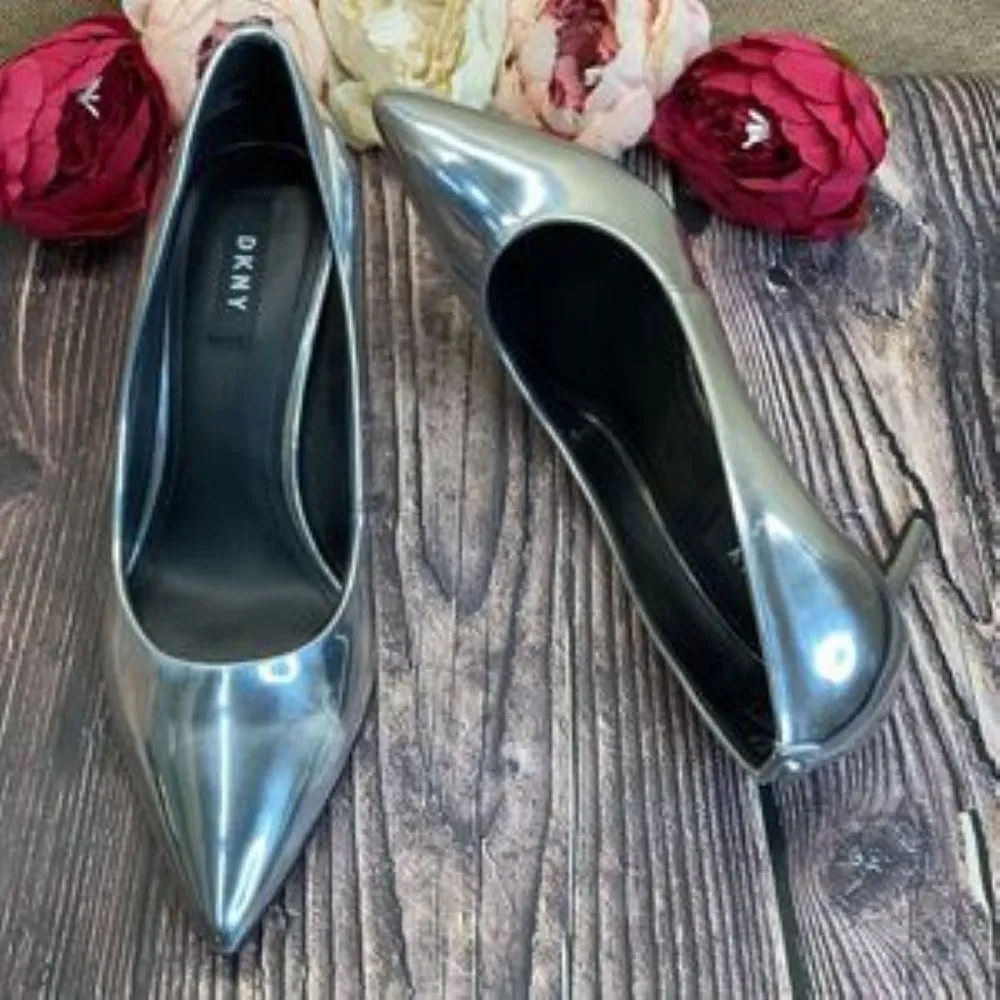 DKNY Silver Letty Pumps  8M