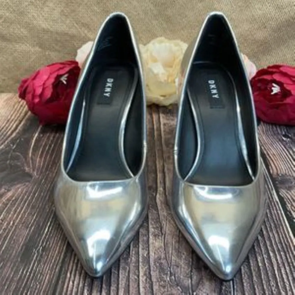 DKNY Silver Letty Pumps  8M