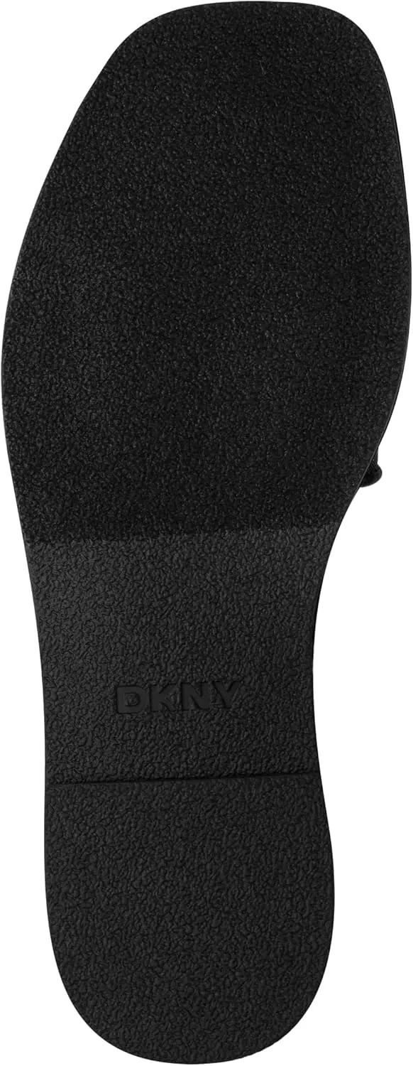 DKNY Women's Badin Studded Flat Sandal with Logo Slide