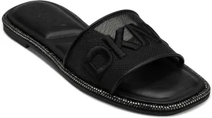 DKNY Women's Badin Studded Flat Sandal with Logo Slide