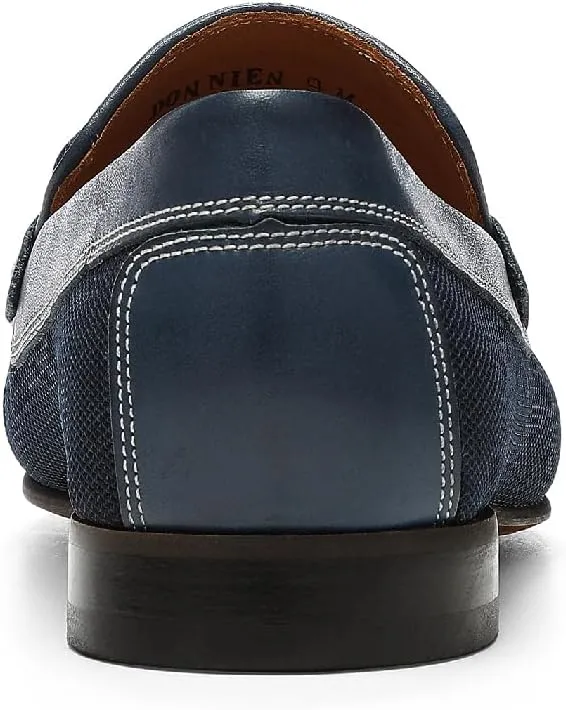 Donald Pliner Donnie Men’s Slip-On Loafer - Stacked Heel – Classic Dress Loafers for Men, Memory Foam Insole, Slip-On Shoes for Men, Comfortable Dress Shoes