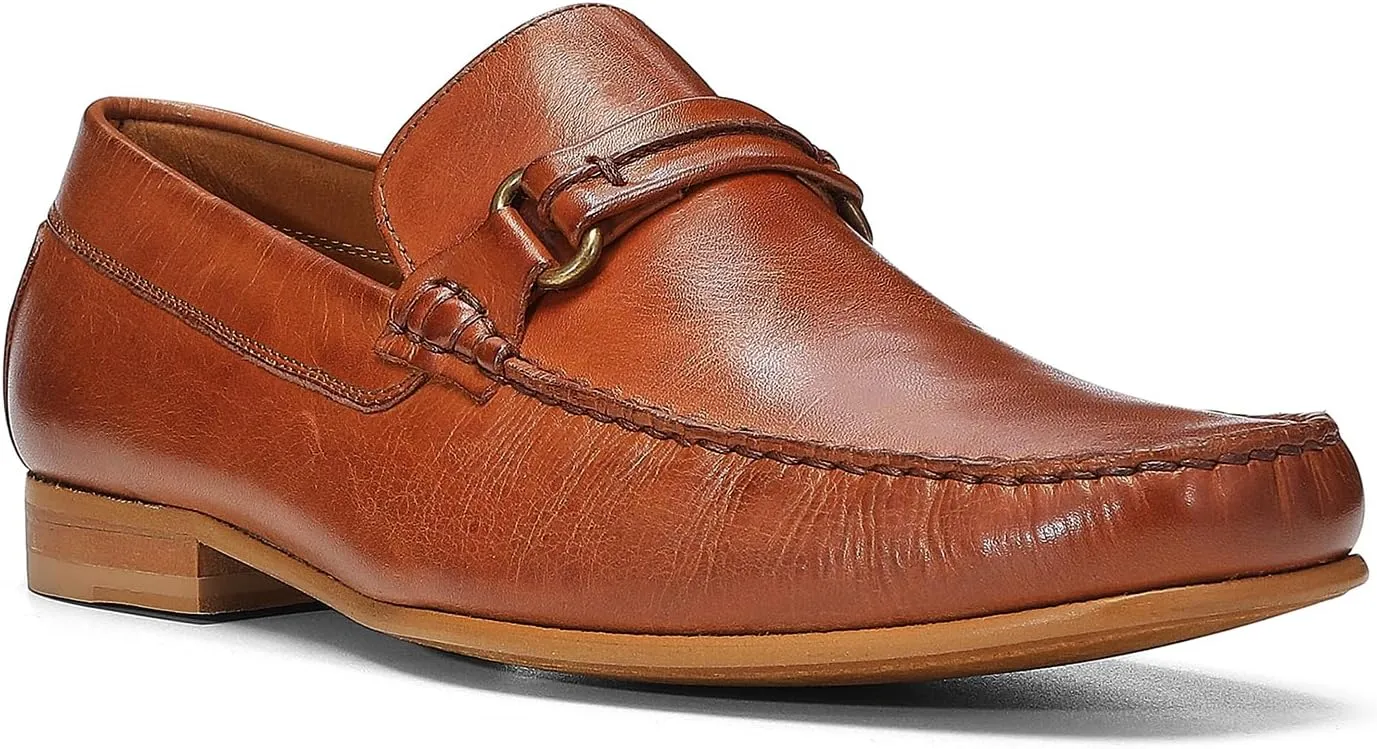 Donald Pliner Donnie Men’s Slip-On Loafer - Stacked Heel – Classic Dress Loafers for Men, Memory Foam Insole, Slip-On Shoes for Men, Comfortable Dress Shoes