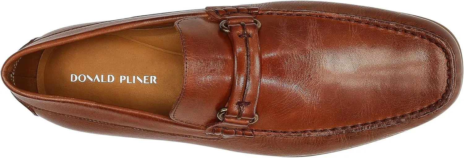 Donald Pliner Donnie Men’s Slip-On Loafer - Stacked Heel – Classic Dress Loafers for Men, Memory Foam Insole, Slip-On Shoes for Men, Comfortable Dress Shoes