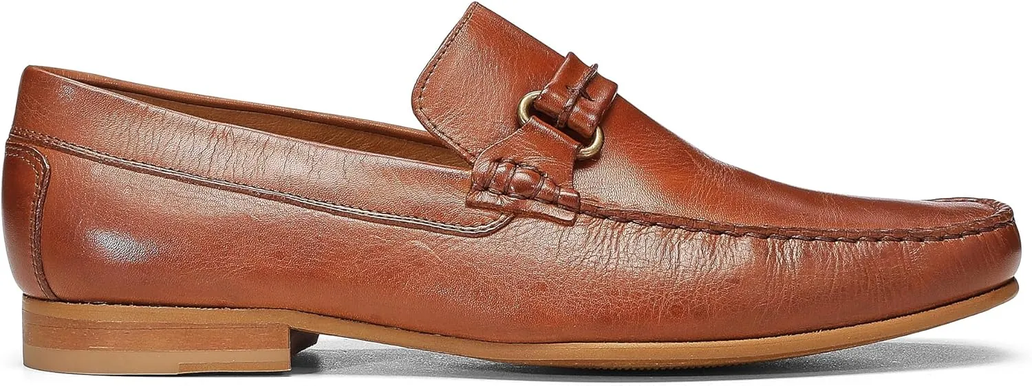 Donald Pliner Donnie Men’s Slip-On Loafer - Stacked Heel – Classic Dress Loafers for Men, Memory Foam Insole, Slip-On Shoes for Men, Comfortable Dress Shoes