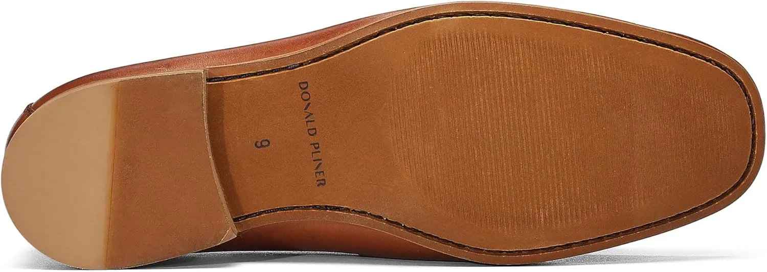 Donald Pliner Donnie Men’s Slip-On Loafer - Stacked Heel – Classic Dress Loafers for Men, Memory Foam Insole, Slip-On Shoes for Men, Comfortable Dress Shoes