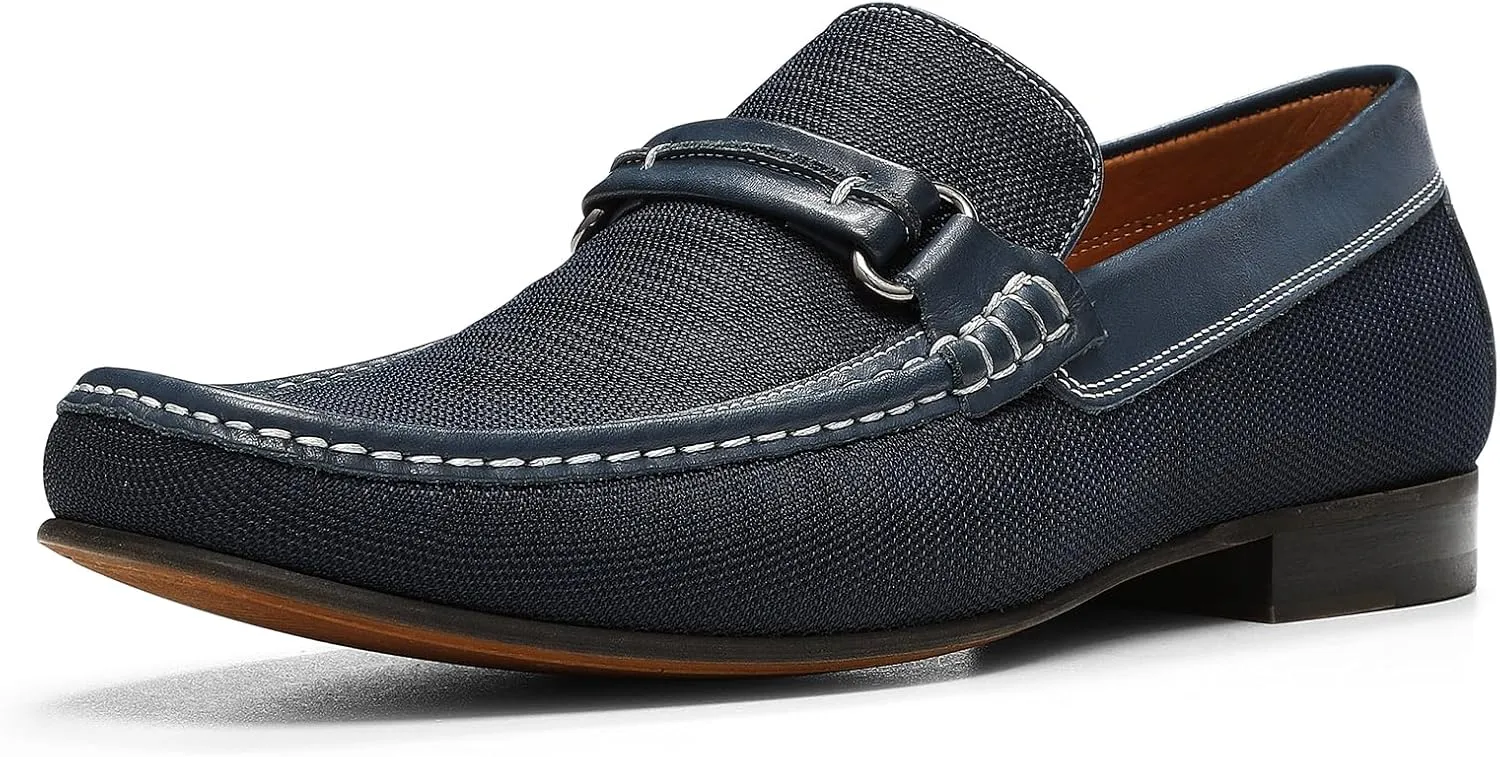 Donald Pliner Donnie Men’s Slip-On Loafer - Stacked Heel – Classic Dress Loafers for Men, Memory Foam Insole, Slip-On Shoes for Men, Comfortable Dress Shoes