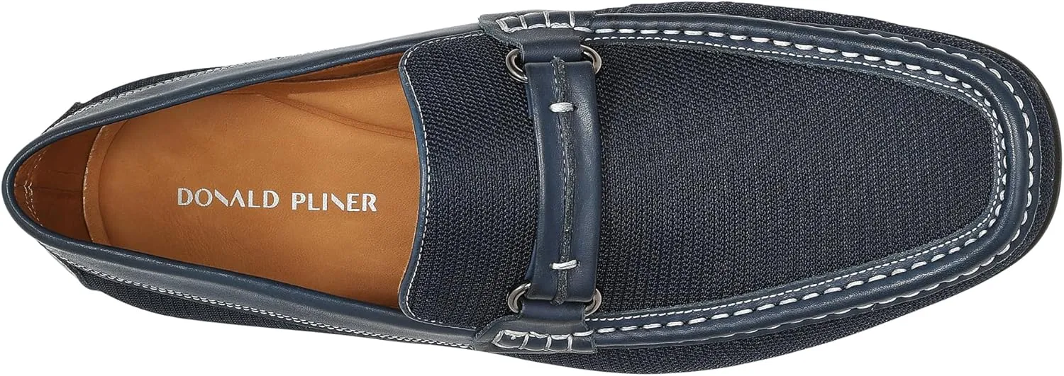Donald Pliner Donnie Men’s Slip-On Loafer - Stacked Heel – Classic Dress Loafers for Men, Memory Foam Insole, Slip-On Shoes for Men, Comfortable Dress Shoes