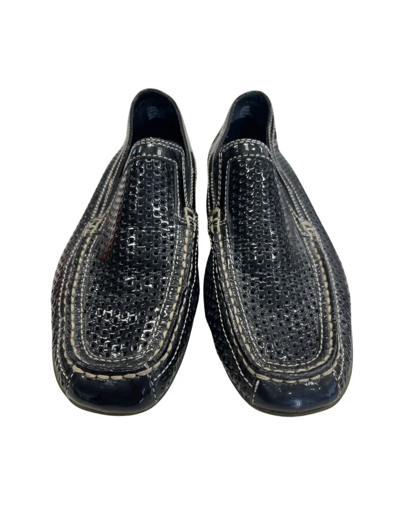 Donald Pliner Sport Black Perforated Slip On Loafers