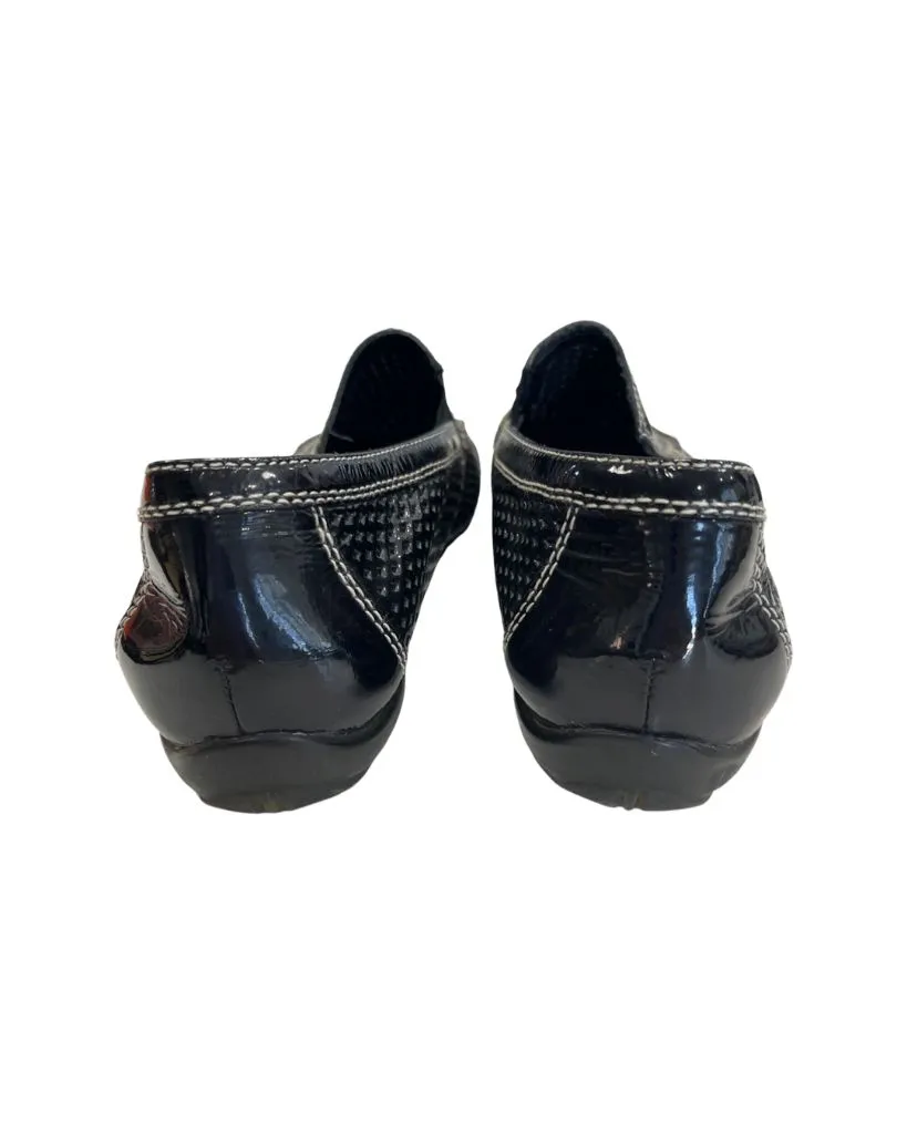 Donald Pliner Sport Black Perforated Slip On Loafers