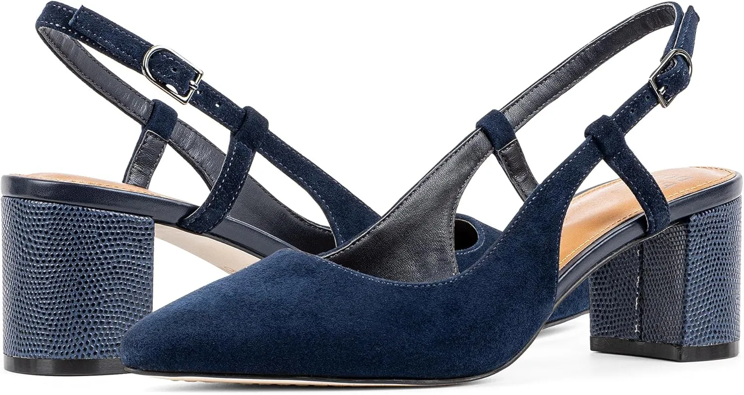 Donald Pliner Women’s SHANIE Slingback Pump Heel, 2" Block Heel Shoes for Comfort, Women’s Heels with Padded Insole