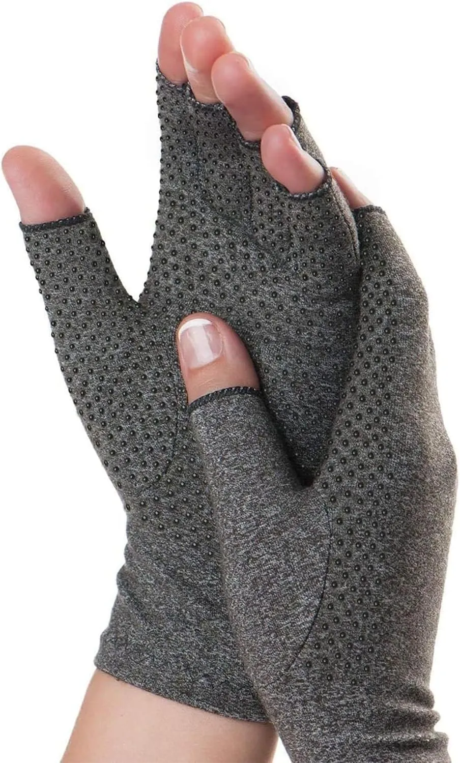 Dr. Frederick's Original Grippy Arthritis Gloves for Women & Men - Anti-Slip Compression Gloves for Arthritis Pain Relief - Large