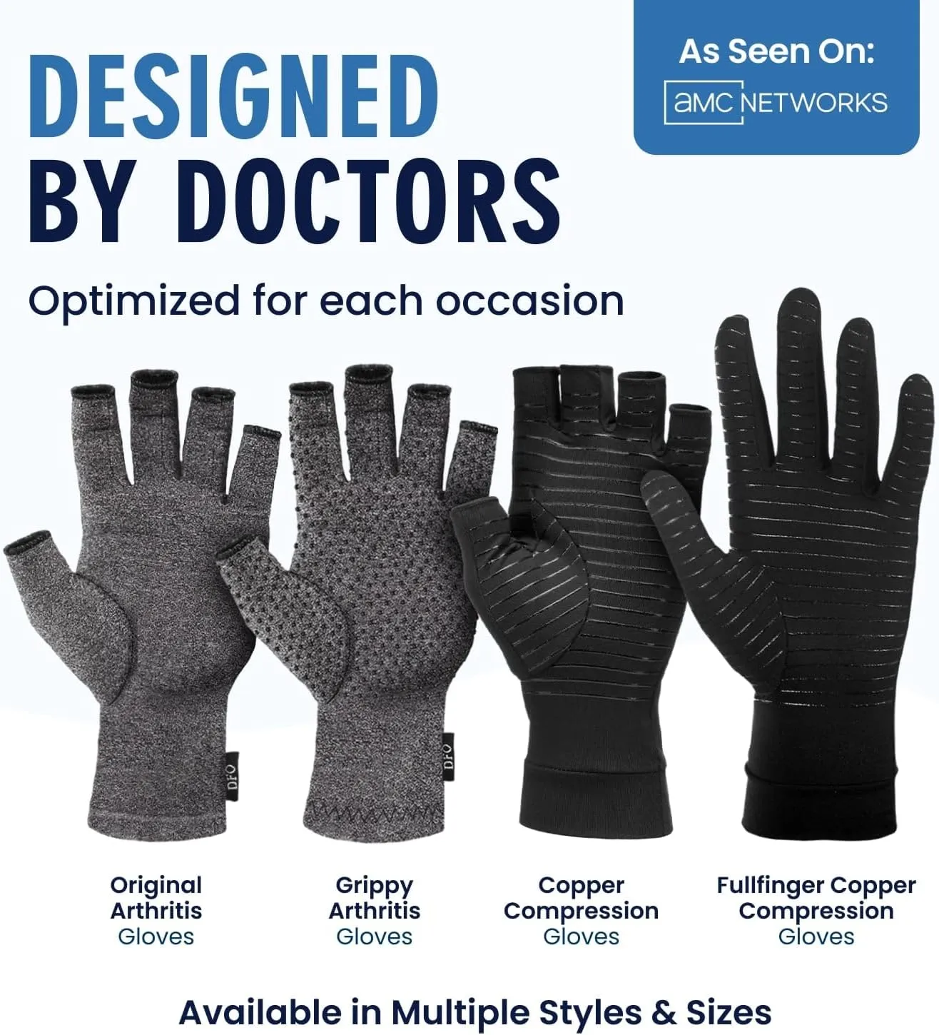 Dr. Frederick's Original Grippy Arthritis Gloves for Women & Men - Anti-Slip Compression Gloves for Arthritis Pain Relief - Large