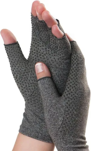 Dr. Frederick's Original Grippy Arthritis Gloves for Women & Men - Anti-Slip Compression Gloves for Arthritis Pain Relief - Large