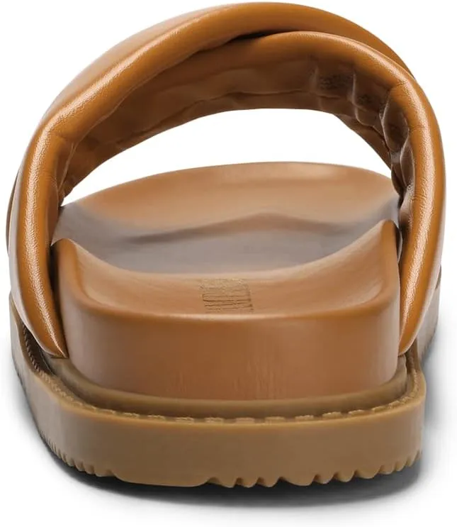 DREAM PAIRS Women's Crisscross Open Toe Slide Sandals Flat Comfort Slip on Sandals