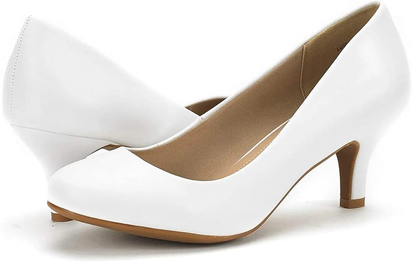 DREAM PAIRS Women's Dress Comfortable Low Heel Pump Shoes