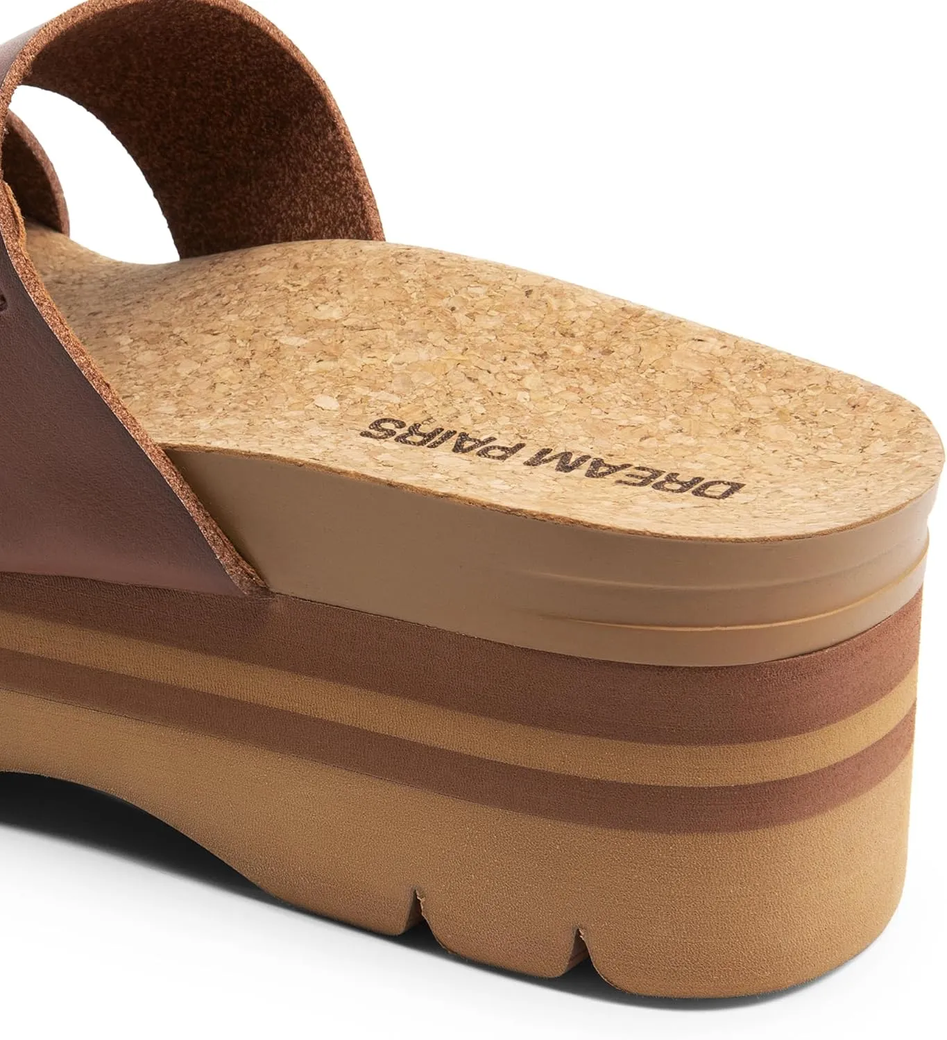 DREAM PAIRS Women's Platform Slides Sandals Comfortable Arch Support Footbed Two Strap Slip-on Fashion Beach Wedge Sandals