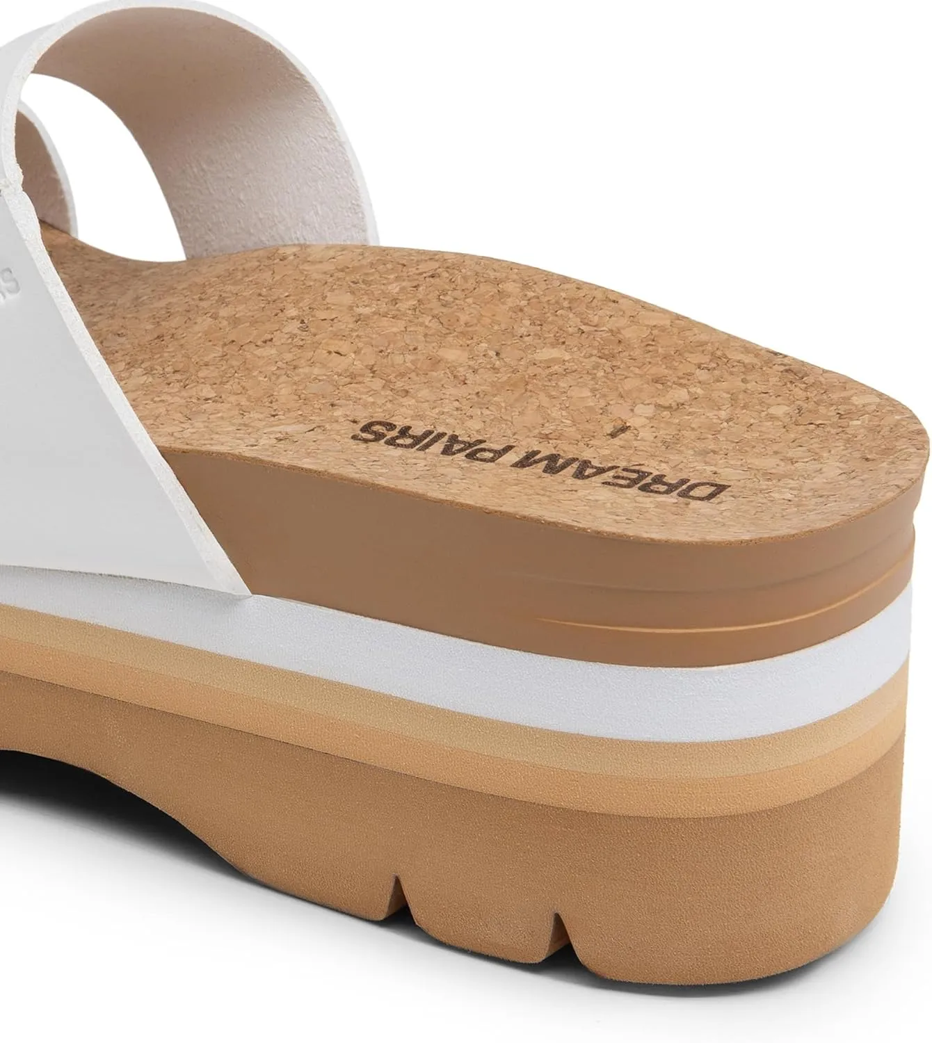 DREAM PAIRS Women's Platform Slides Sandals Comfortable Arch Support Footbed Two Strap Slip-on Fashion Beach Wedge Sandals
