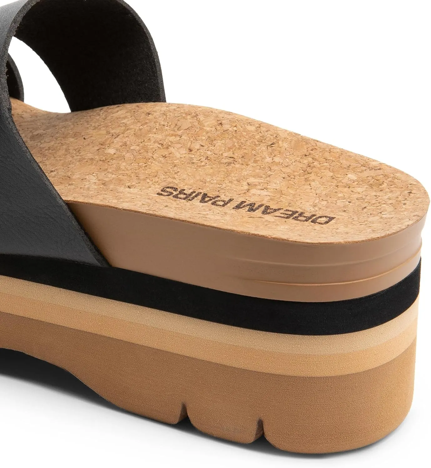 DREAM PAIRS Women's Platform Slides Sandals Comfortable Arch Support Footbed Two Strap Slip-on Fashion Beach Wedge Sandals