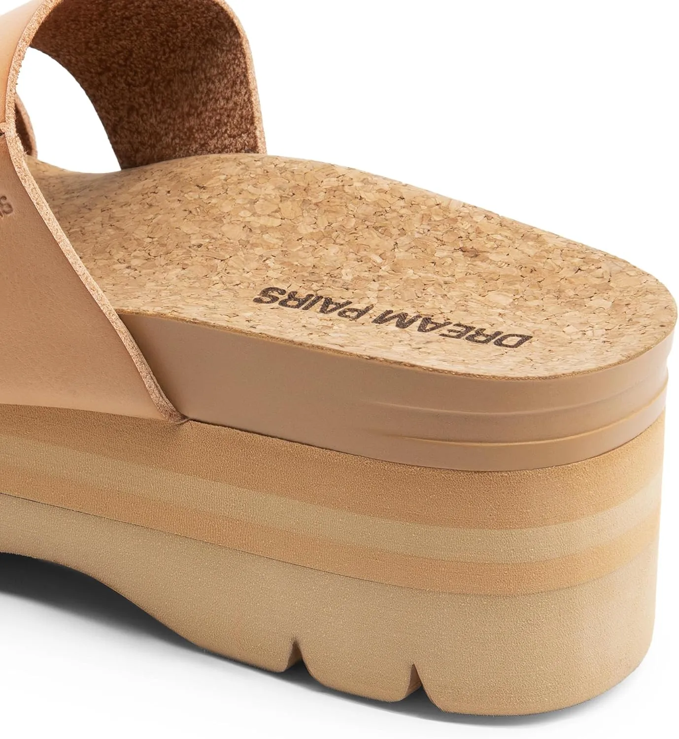 DREAM PAIRS Women's Platform Slides Sandals Comfortable Arch Support Footbed Two Strap Slip-on Fashion Beach Wedge Sandals