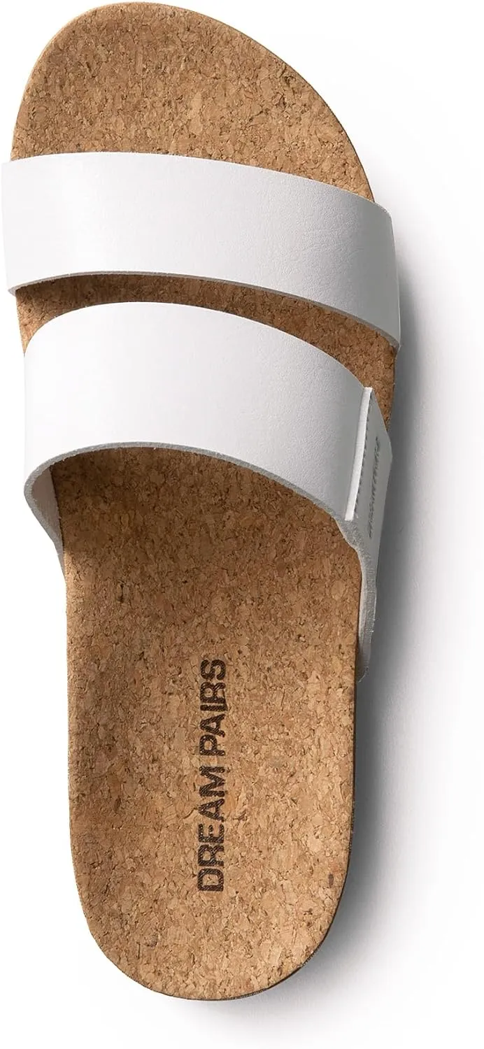 DREAM PAIRS Women's Platform Slides Sandals Comfortable Arch Support Footbed Two Strap Slip-on Fashion Beach Wedge Sandals