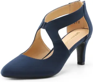 DREAM PAIRS Women's Pumps Closed Pointed Toe Kitten Heels Elegant Party Wedding Dress Shoes for Women