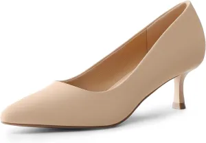 DREAM PAIRS Women's Pumps Closed Toe Pointed Toe Kitten Heels for Women Party Dance Wedding Dress Shoes for Women