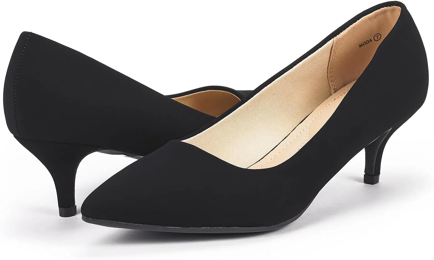 DREAM PAIRS Women's Pumps Kitten Heel Pointed Toe Shoes for Women Comfortable Office Work Dress Shoes