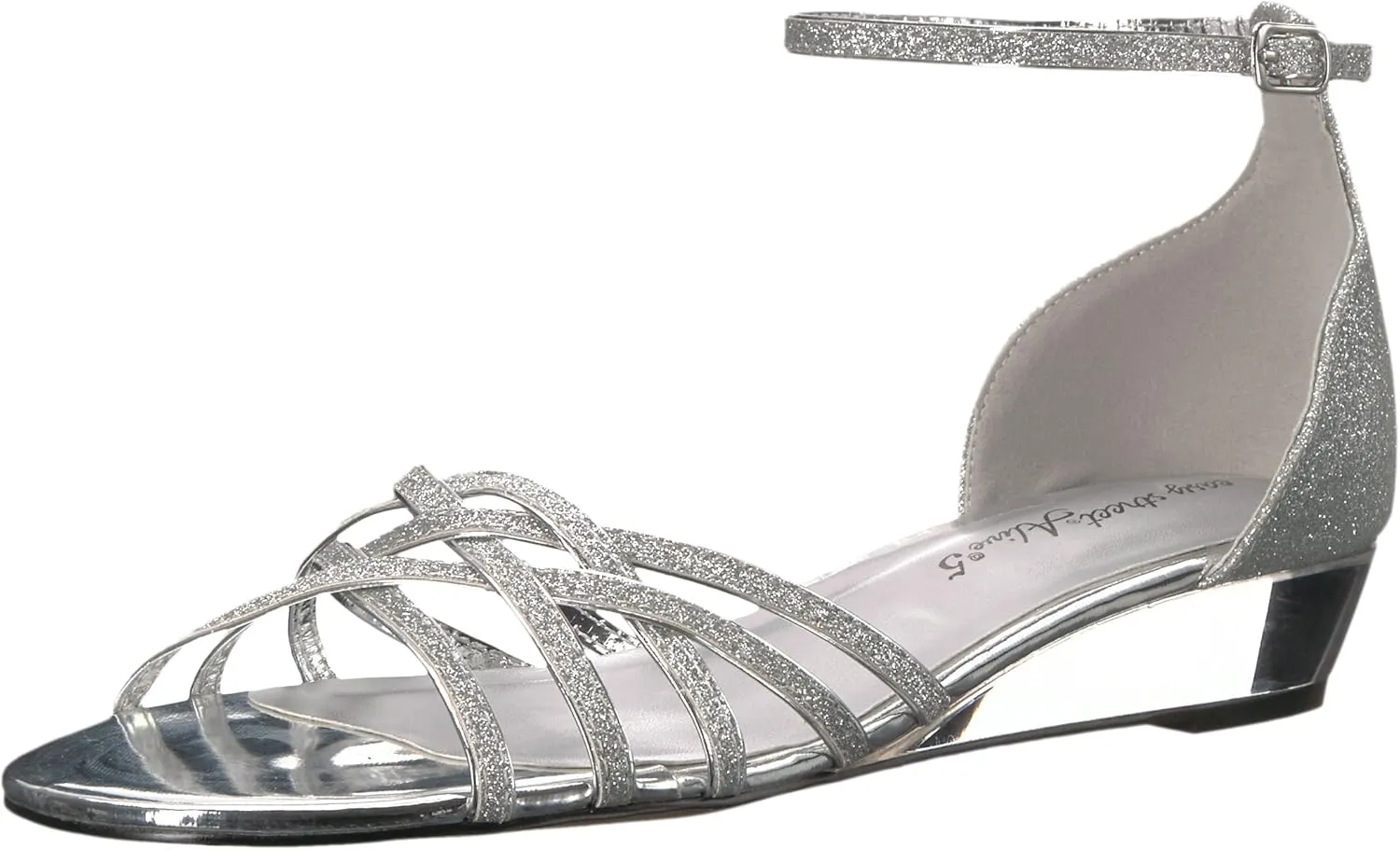 Easy Street Womens Tarrah Faux Leather Crossover Wedge Sandals