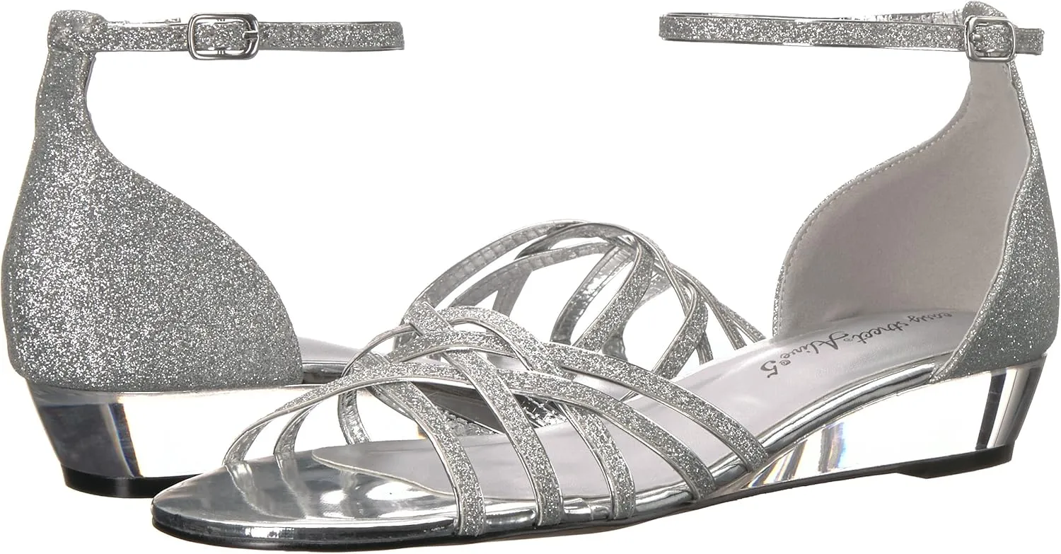 Easy Street Womens Tarrah Faux Leather Crossover Wedge Sandals
