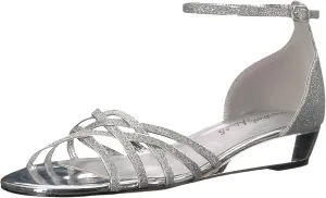 Easy Street Womens Tarrah Faux Leather Crossover Wedge Sandals