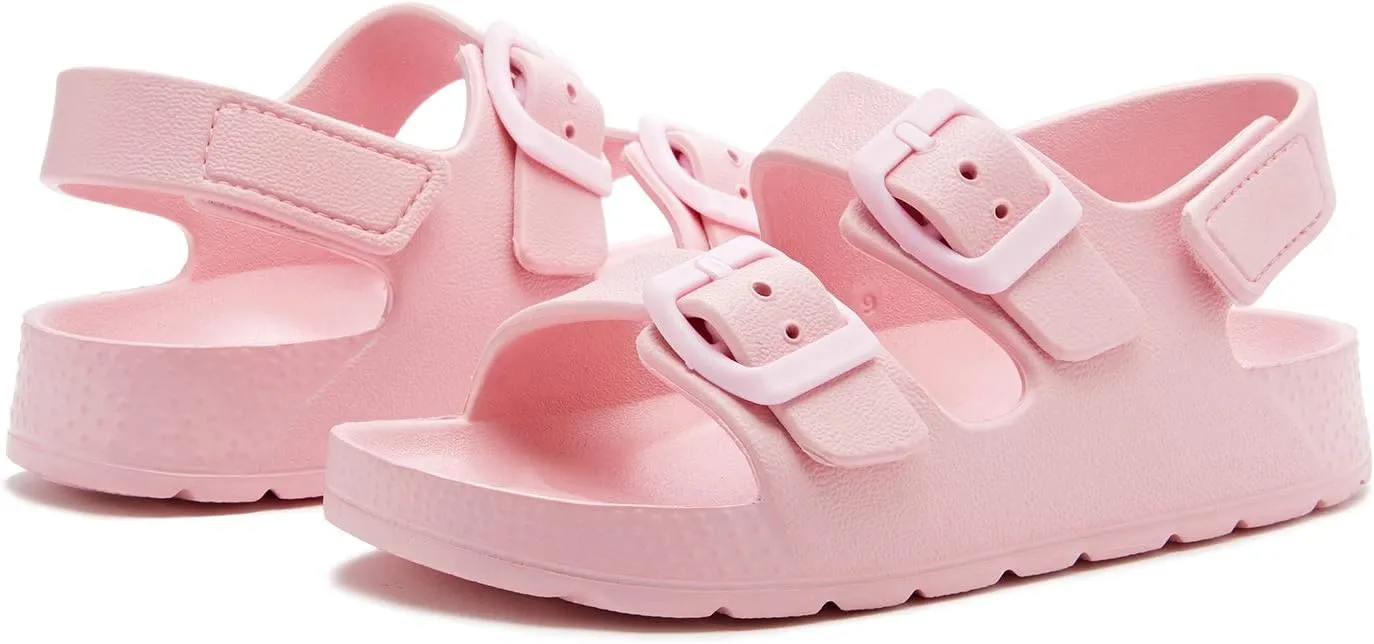 EasyStar Boys and Girls Lightweight Dual-Adjustable Sandal Buckles With Hook and Loop Heel Closure