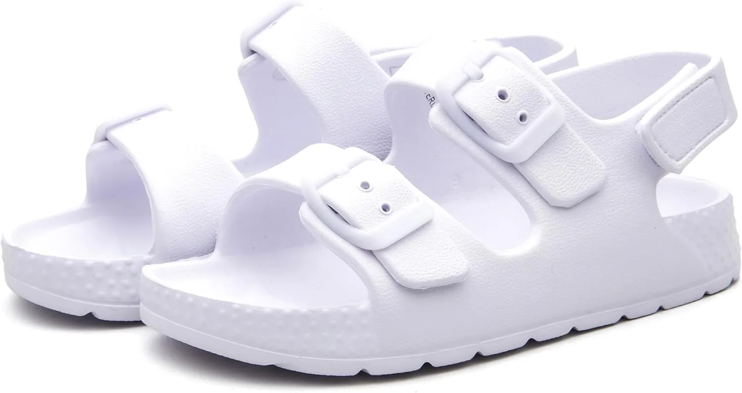 EasyStar Boys and Girls Lightweight Dual-Adjustable Sandal Buckles With Hook and Loop Heel Closure