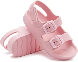 EasyStar Boys and Girls Lightweight Dual-Adjustable Sandal Buckles With Hook and Loop Heel Closure