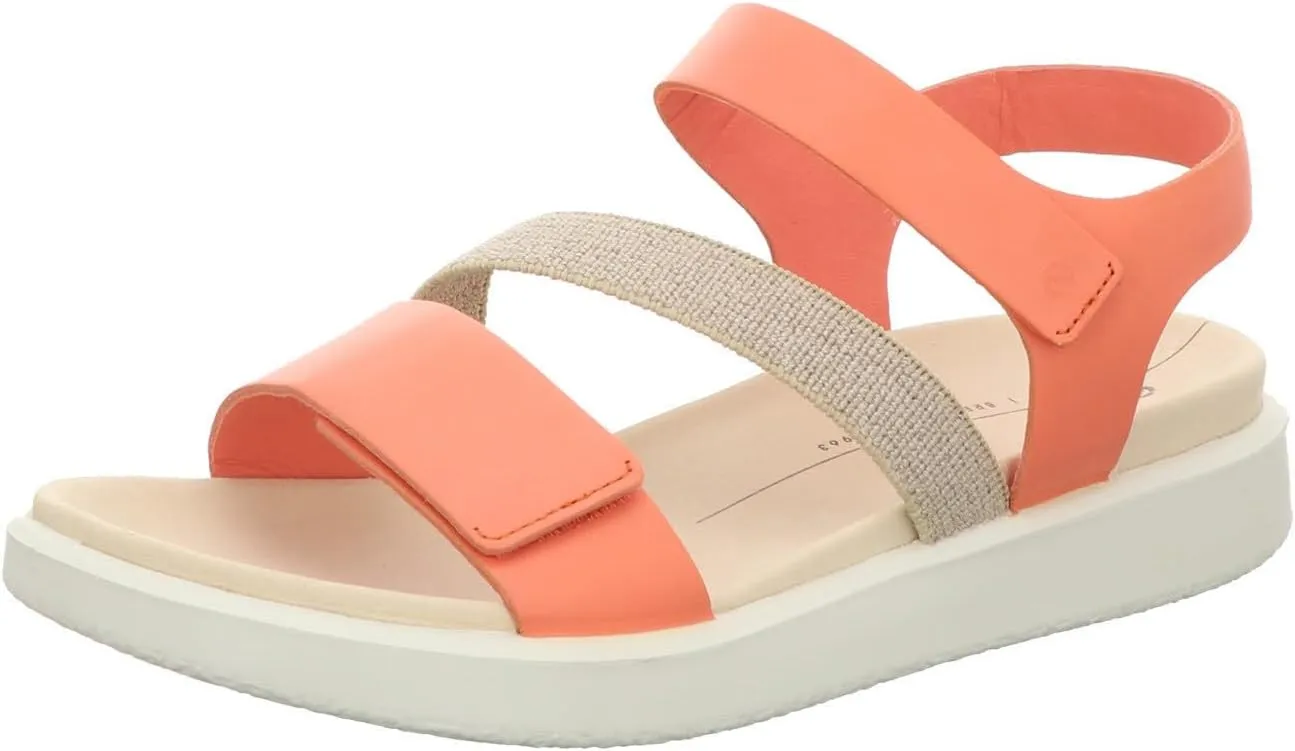 ECCO Women's Flowt 2 Band Sandal, Coral Nubuck, 10-10.5
